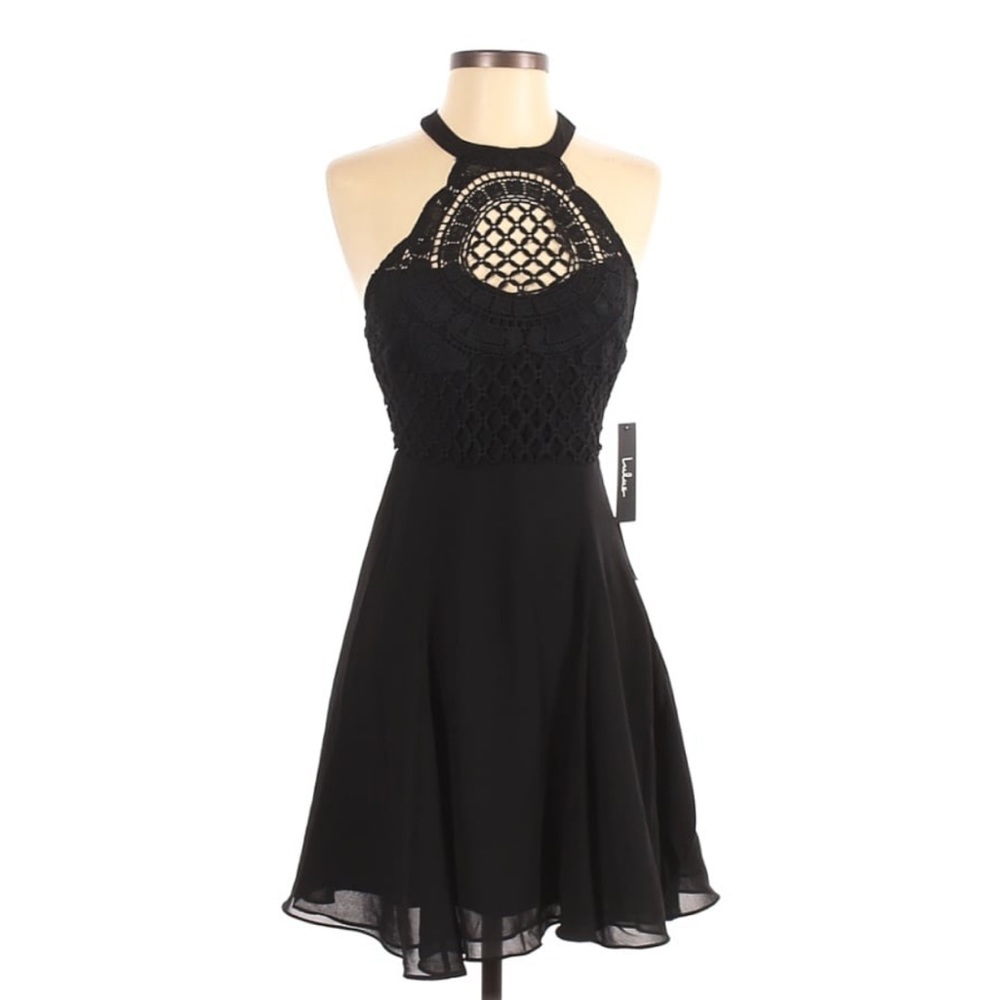 NWT Lulus Black Halter Dress